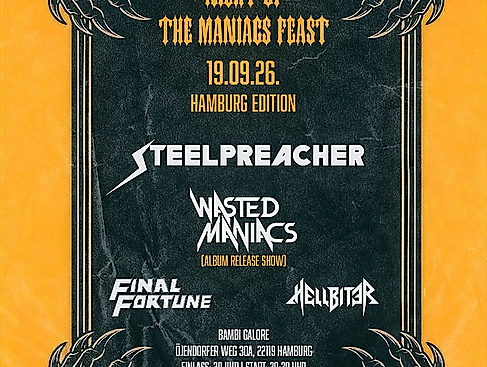 Konzertposter Night Of The Maniacs Feast - Hamburg Edition im Bambi galore am 19.09.2026