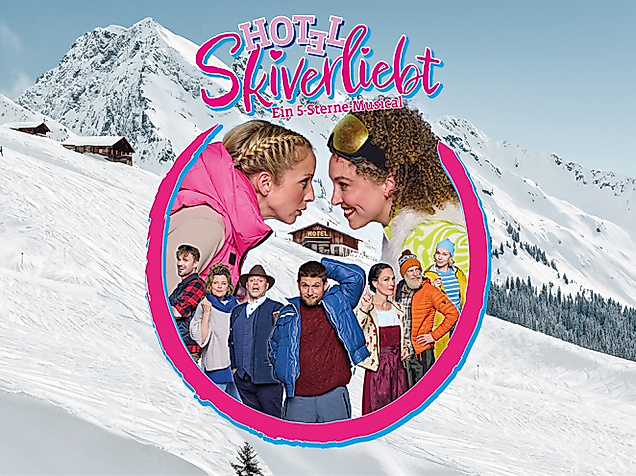 Hotel Skiverliebt im Schmidts Tivoli Logo im Schnee