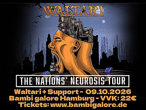 Konzertposter von Waltari (FIN) und To be announced im Bambi Galore am 09.10.2026