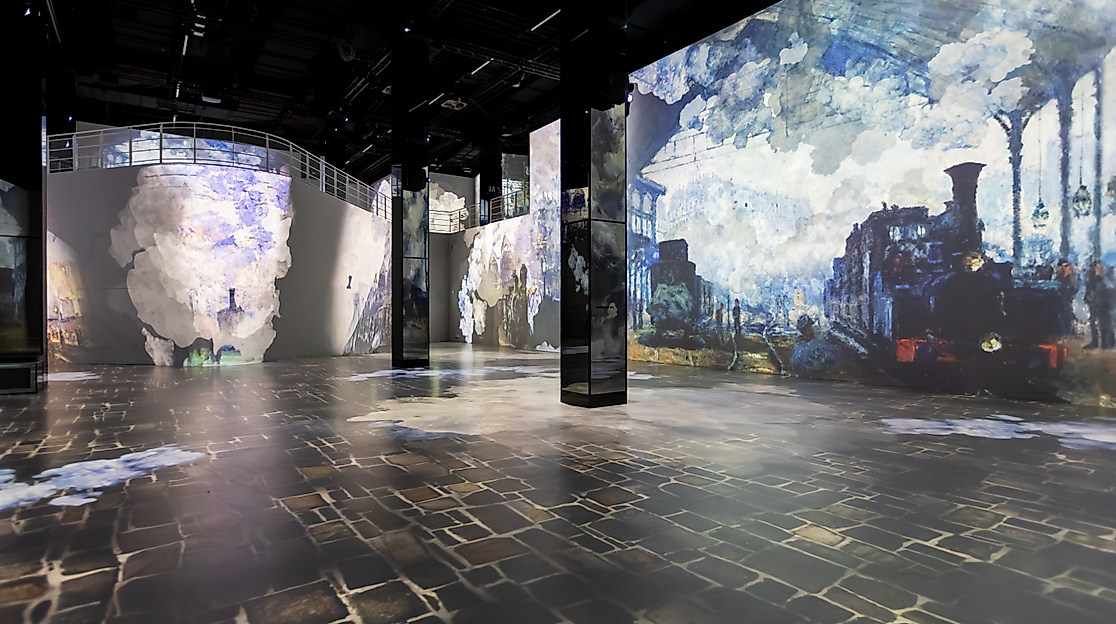 Impressionist Projections in a Contemporary Art Installation