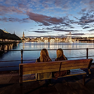 Evening boat tour on the Alster