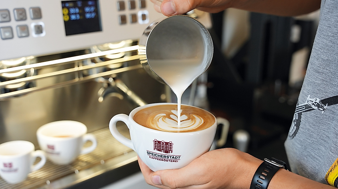 Speicherstadt Kaffeeroesterei Latteart