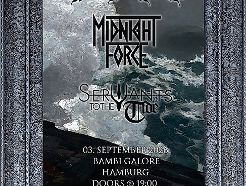 Konzertposter Fer de Lance (US), Midnight Force (SCT), Servants to the Tide im Bambi Galore, am 03.09.2026
