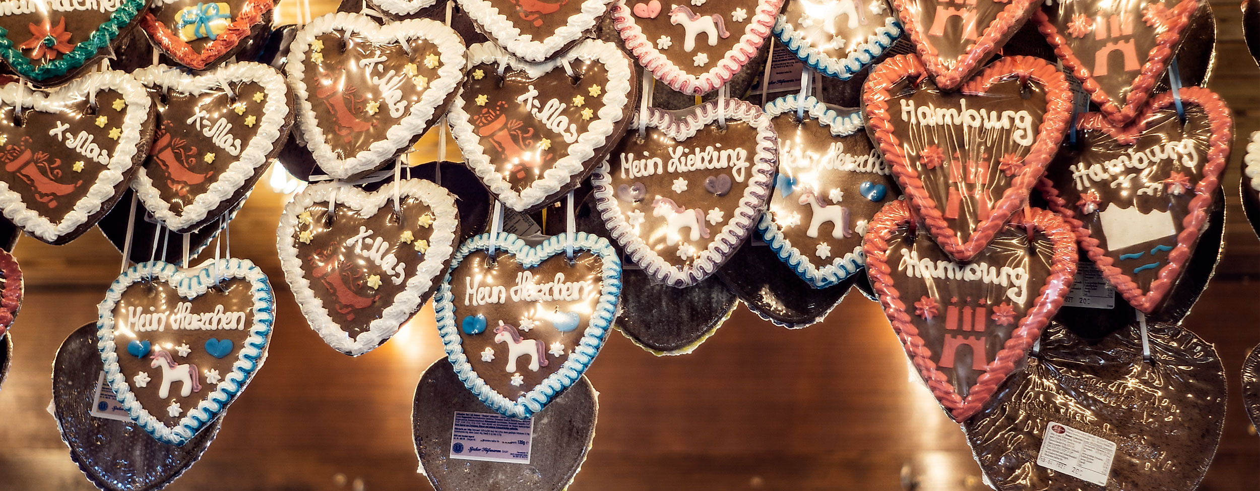 Lebkuchenherzen auf dem Hamburger DOM