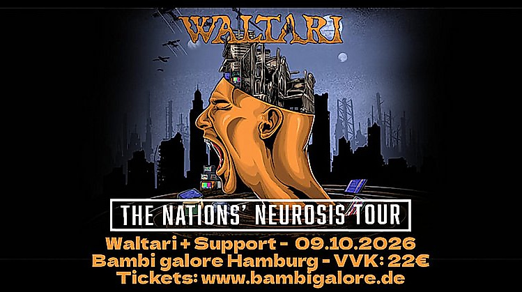 Konzertposter von Waltari (FIN) und To be announced im Bambi Galore am 09.10.2026