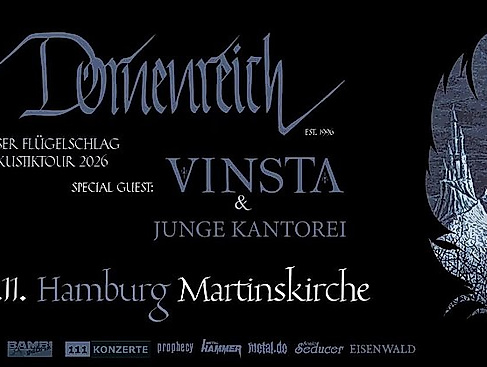 Konzertposter von Dornenreich, Vinsta und Junge Kantorei in der Martinskirche Hamburg, am 06.11.2026